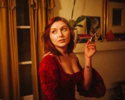 Anastasia Baranova smoking